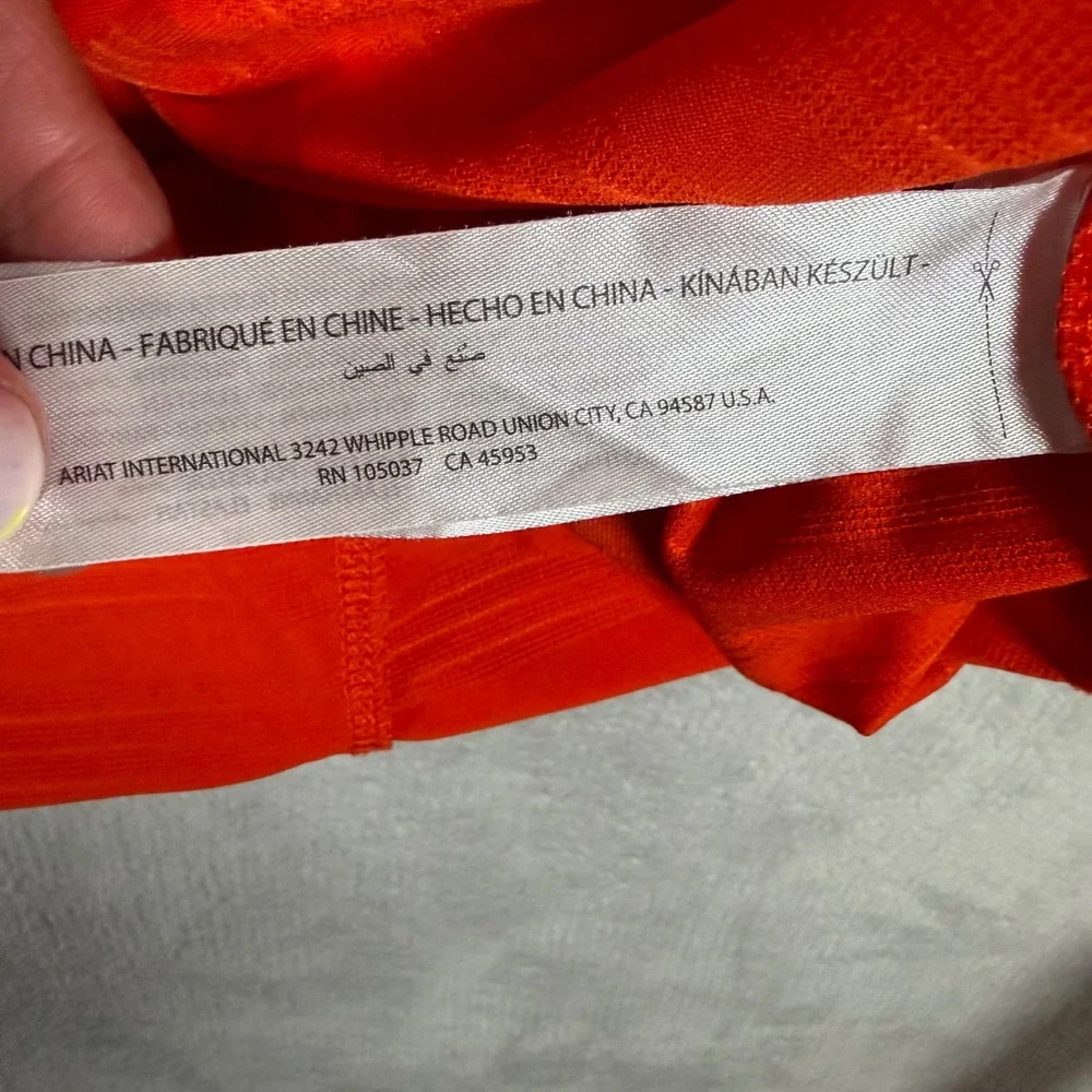 Ariat Mens XL Orange AriatTEK Heat‎ Series Striped Performance Shirt Short Slv